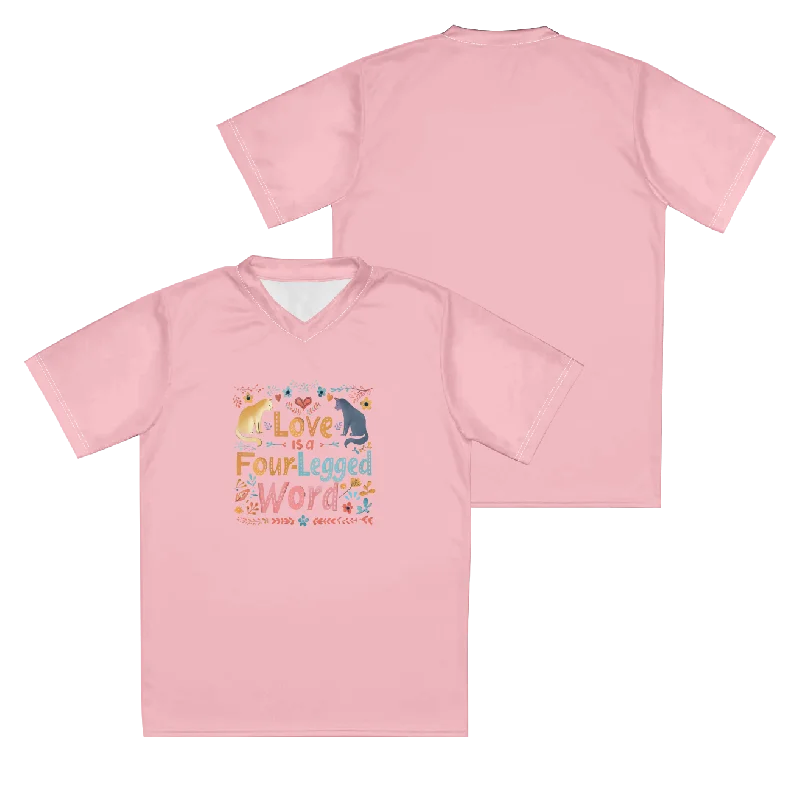 Love is a four-legged word Merch 2025 Spring/Summer Men Women Football V-Neck T-Shirt y2k Top