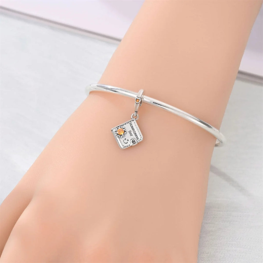 Original 925 Sterling Silver Charms Bag Earphone Magic Cube Watch Games Console Bead Pendant Fit Bracelet Necklace Jewelry
