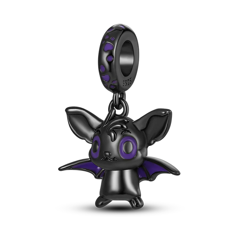 Halloween Dangle 925 Sterling Silver Skeleton Witch Devil's Eye Skull Charms Bead Fit Original Bangle Bracelet Necklace Jewelry