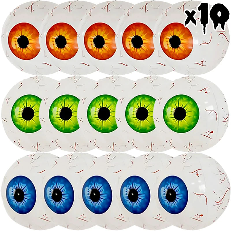 4D Halloween Eyeball Balloons Scary Bloodshot Eyeballs Foil Inflatable Balloon for Home Garden Halloween Party Decoration Props