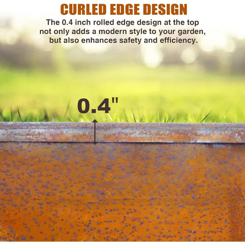 Corten Steel Garden Edging 5.5" x 32.8', Metal Rusted Landscape Edging Sturdy Garden Long Strips, Metal Edging for Landscaping,