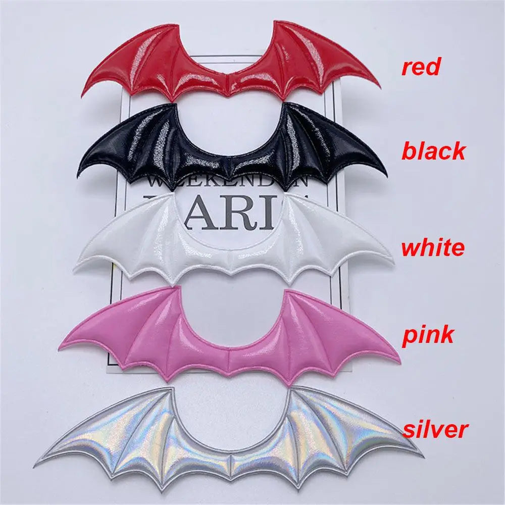 1/15Pcs 14.5*4CM Halloween Costume Fabric Demon Bat Wings Leather Patch Padded