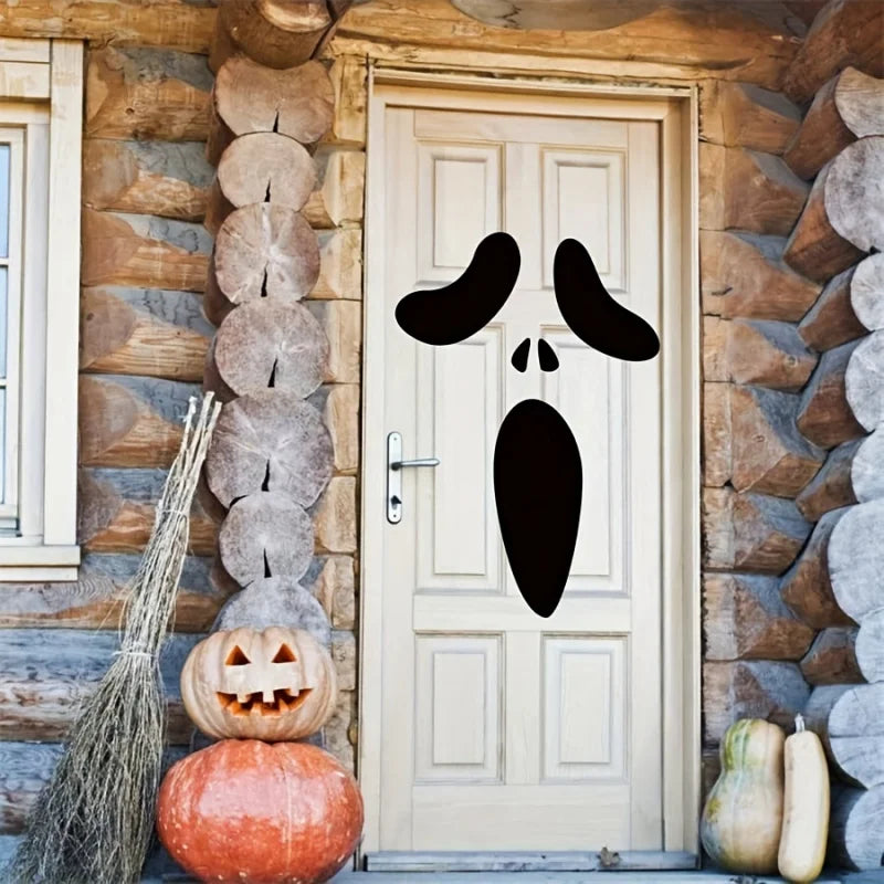 Halloween Ghost Door Stickers, Spooky Wall Decals for Indoor Outdoor Decor, Perfect for Halloween Party Decoration