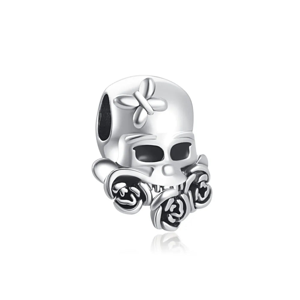 Miniso Scared Skeleton Ghost Series 925 Sterling Silver Charm Halloween hat Bead Fit Women Original Bracelet Jewelry For Gift