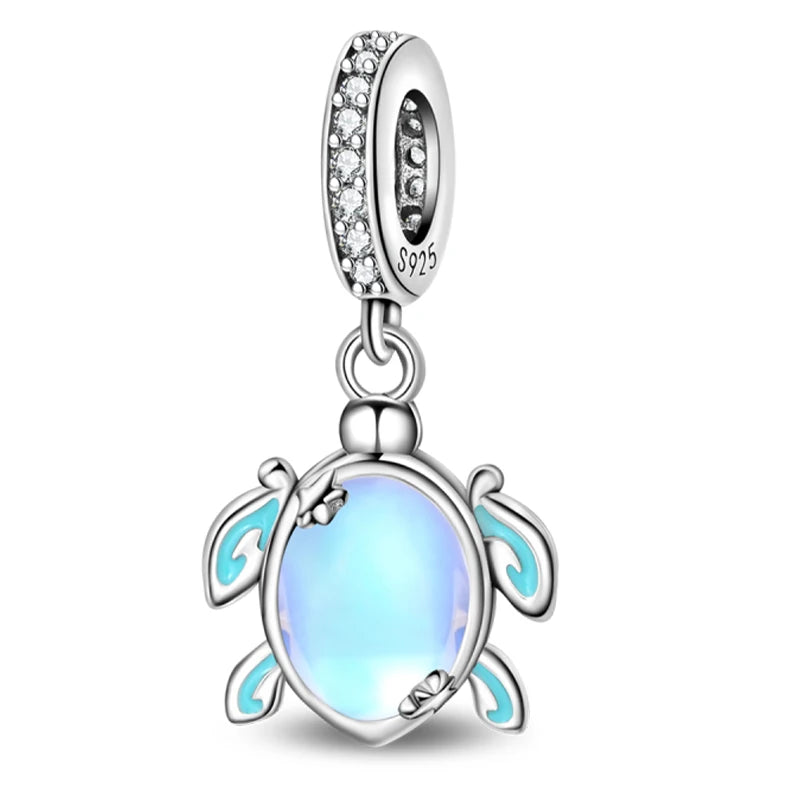 Hot Sale 925 Sterling Silver Ocean World Series Sea Turtle Starfish Little Crab Octopus Charms Bead Fit 925 Bracelet DIY Jewelry