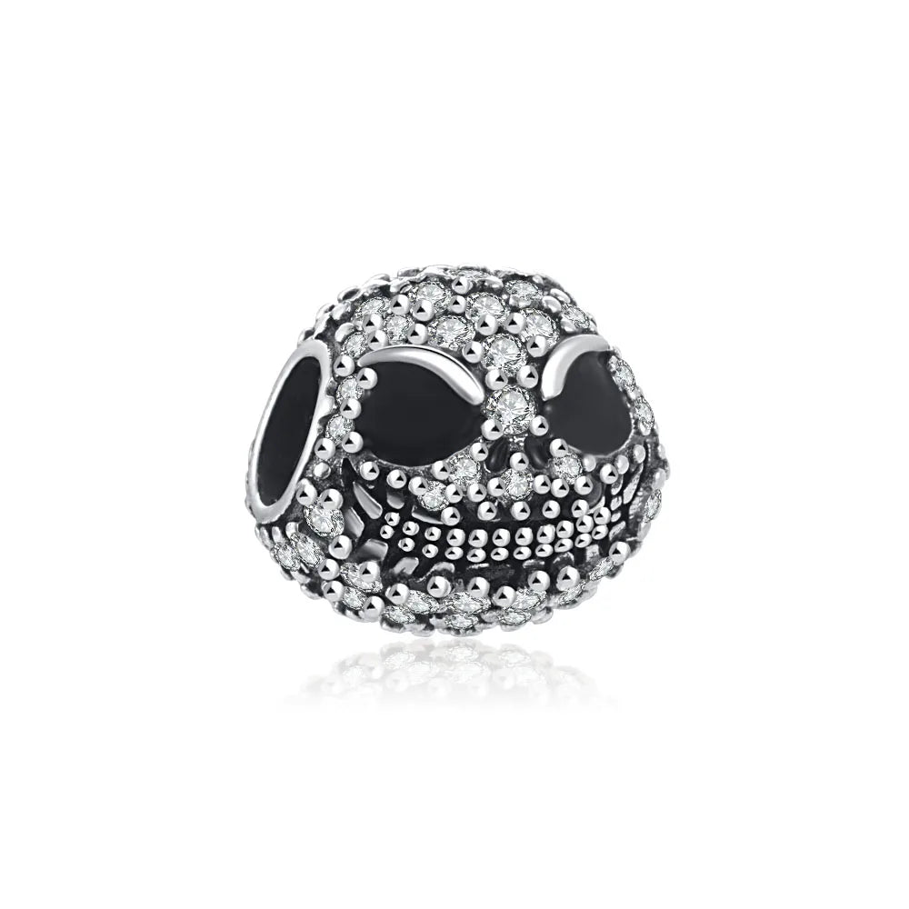 Miniso Scared Skeleton Ghost Series 925 Sterling Silver Charm Halloween hat Bead Fit Women Original Bracelet Jewelry For Gift