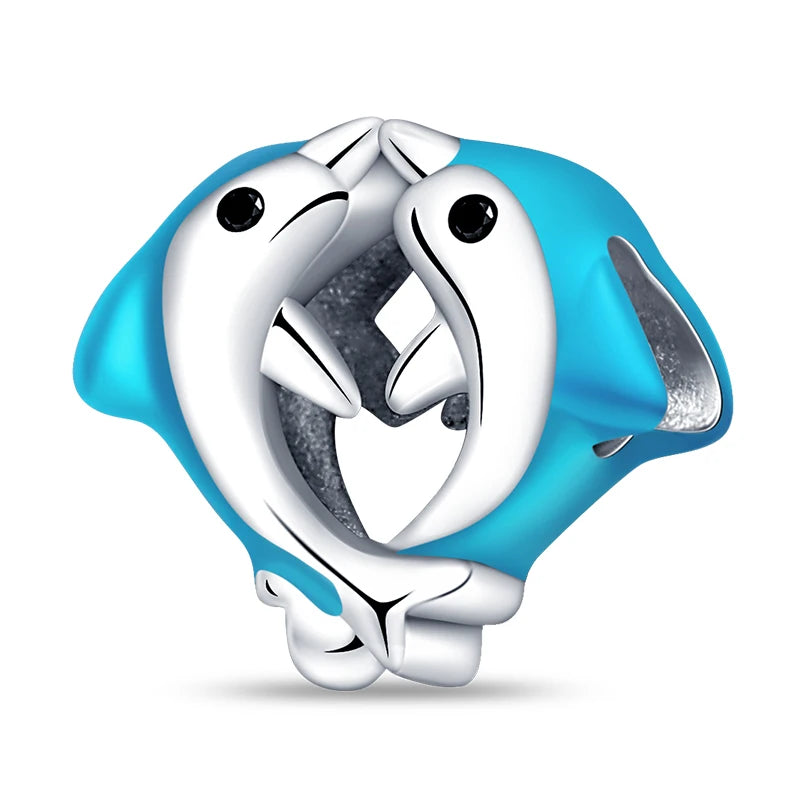 Fashion 925 Sterling Silver Summer Ocean World Series Sea Turtle Starfish Crab Octopus Charms Beads Fit 925 Bracelet DIY Jewelry