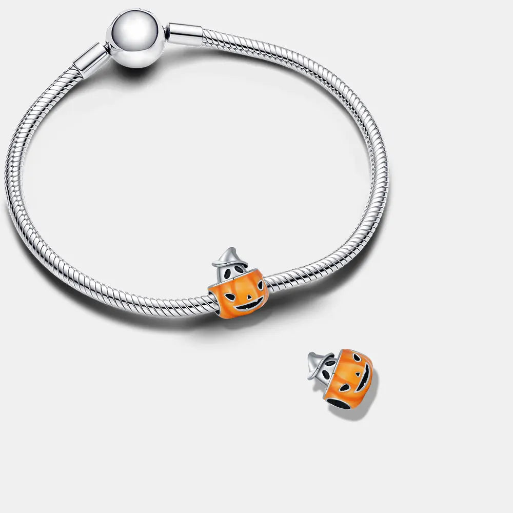 925 Sterling Silver Halloween Charm Ghost Pumpkin Charms Jewelry Making For Women Men DIY Bracelet Halloween Party Jewelry Gift