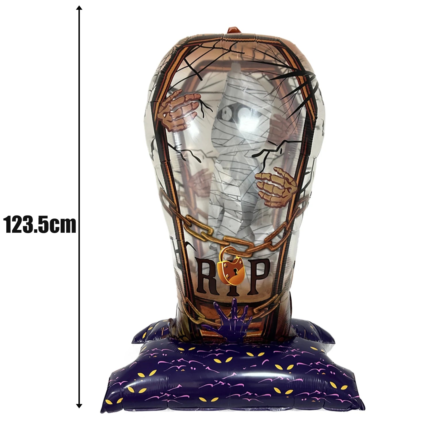 Halloween Balloon Giant Ghost Pumpkin Skull Castle Aluminum Film Standing Balloon for Halloween Party Yard Garden Scary Decor