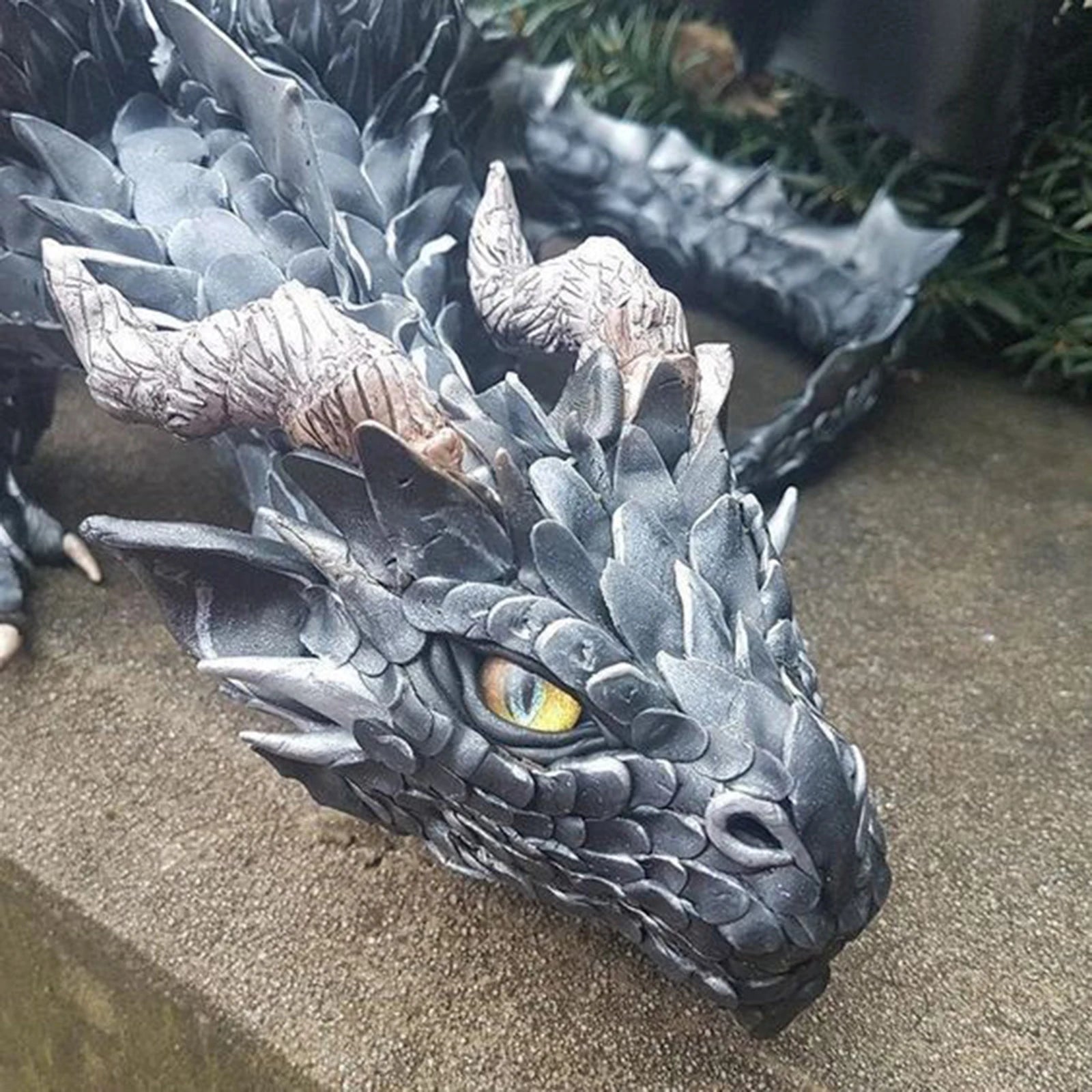 Dragon Statue Garden Reison Dragon Sculpture Vintage Flying Dragon Ornaments for Outdoor Yard Fences Sidewalks Halloween Decor