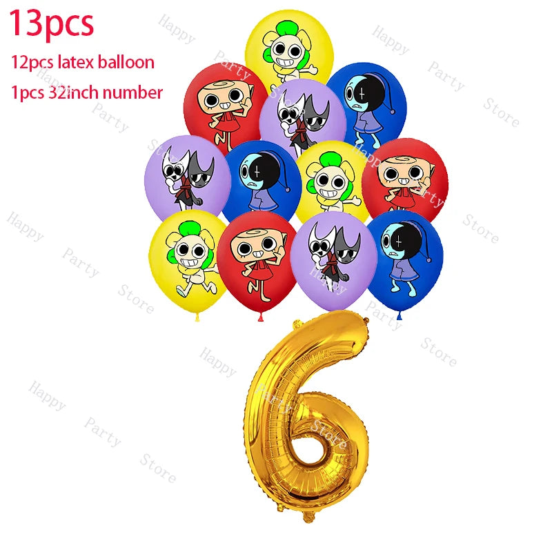 Dandy's World Birthday Party Decoration Split Sales Balloon Backdrop Cake Topper Dandy's World Birthday Party Supplies