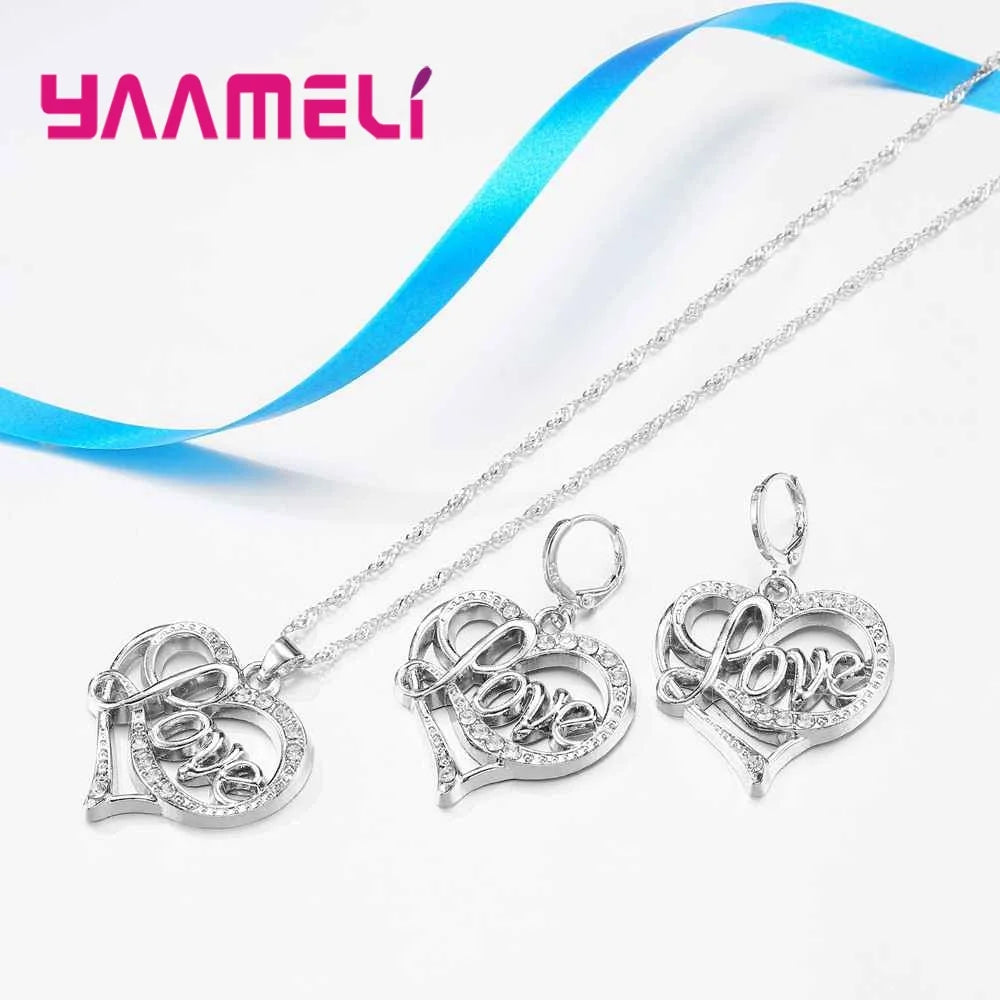 Factory Price Top Quality Wedding Jewelry Accessories 925 Sterling Silver Necklace Earrings Pendants