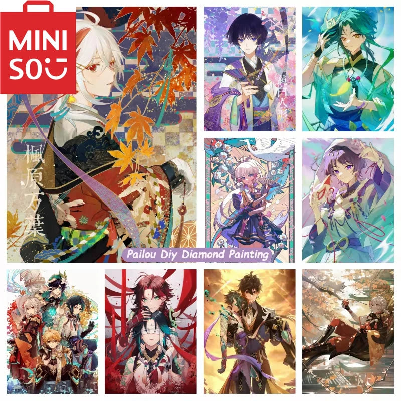 MINISO 5D DIY Diamond Painting Xiao Kazuha Wanderer Style Embroidery Square/Circular Mosaic Art Home Decoration Handmade DIY