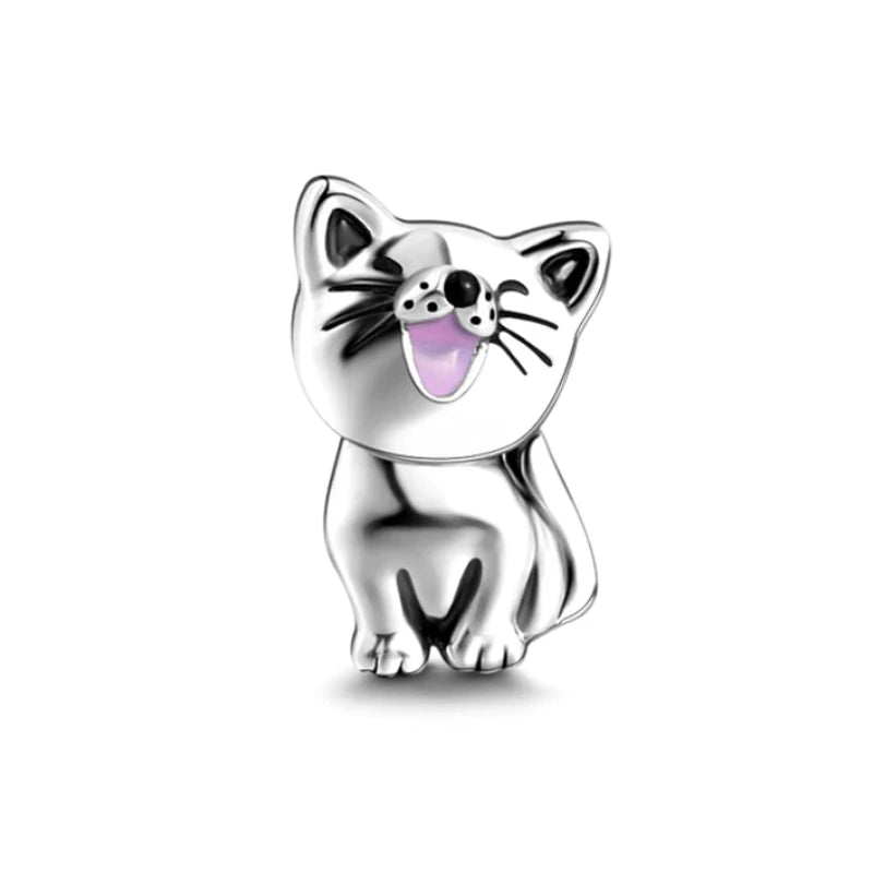Animals Series Charms 925 Silver fortune Cat Pets Fit 925 Original Bracelet Necklace DIY Pendants Fashion Jewelry For Woman