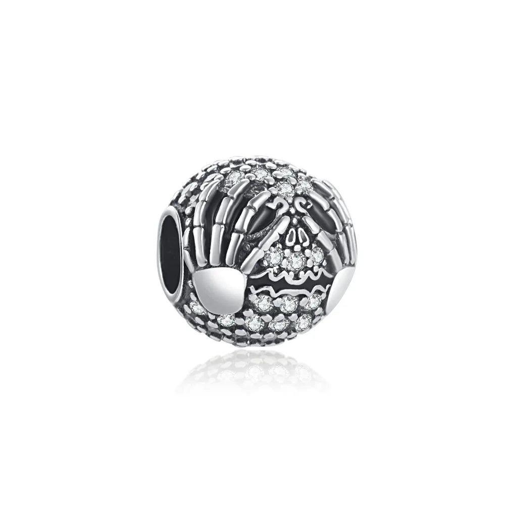 Miniso Scared Skeleton Ghost Series 925 Sterling Silver Charm Halloween hat Bead Fit Women Original Bracelet Jewelry For Gift