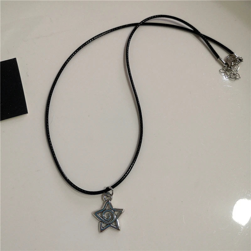 Punk Rock Y2K Black Star Cross Red Heart Pendant Ghost Claw Choker Chain Necklace Men Women Goth Vintage Grunge EMO Accessories