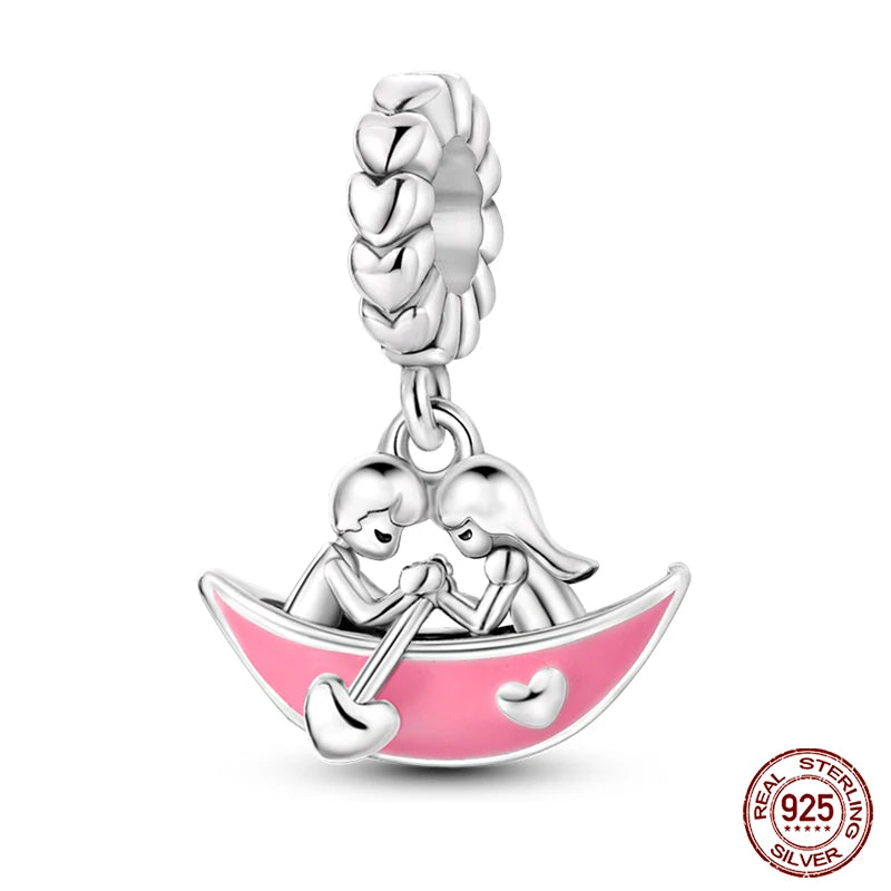 new in Real 925 Sterling Silver Boys and Girls Bicycle Charms Beads Fit Qikaola 925 Original Bracelets Fine DIY Jewelry Making