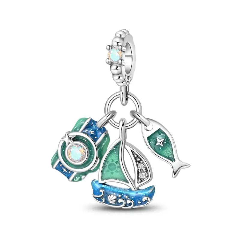 925 Sterling Silver Crab Beach Ocean Vacation Beads 3mm DIY Holiday Fine Jewelry Gift Making