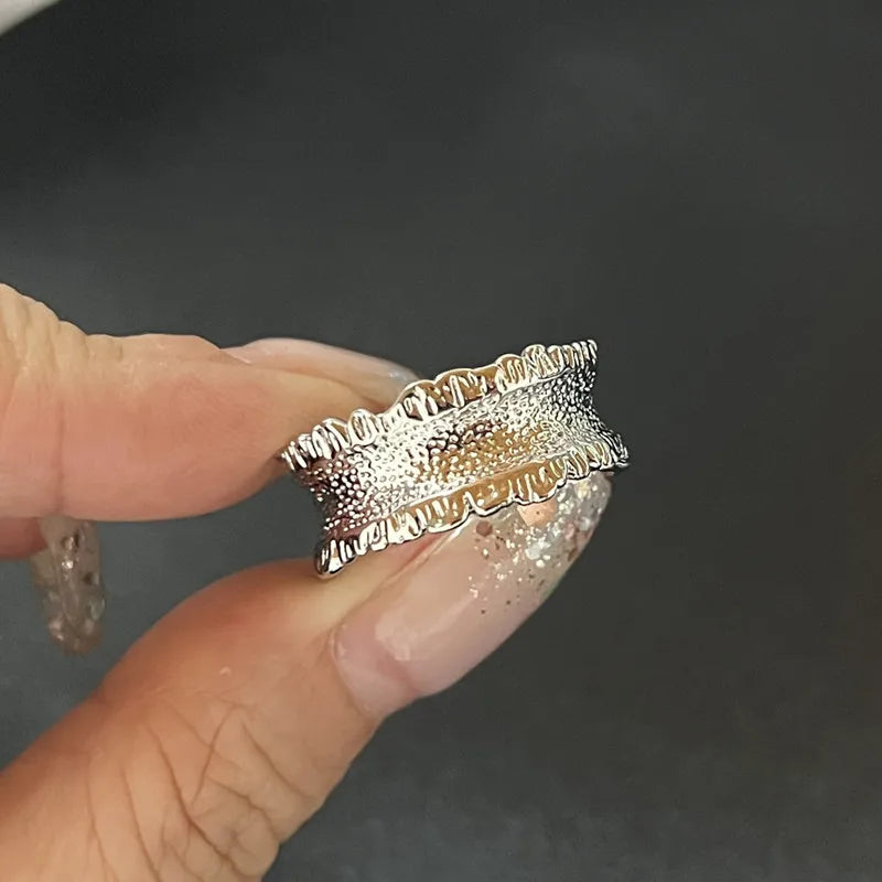 Y2K Crystal Rings Kpop Heart Adjustable Ring Irregular Geometry Punk Vintage Rings Set for Women Girls New Fashion Jewelry