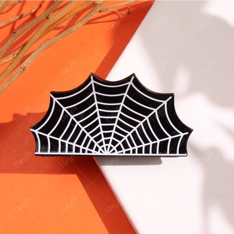 HANGZHI Dark Dragonfly Bat Spider Web Hair Clips Horror Exaggerates Halloween Hair Accessories for Women Kid New Funny Hairpin