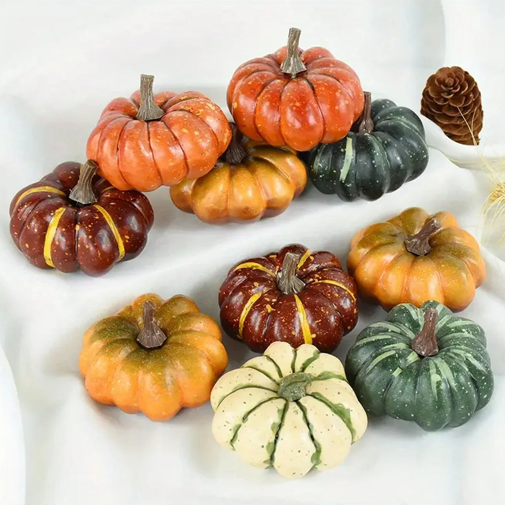 Artificial Pumpkins, Plastic Faux Vegetable Decorations, for Thanksgiving, Harvest, Home, Farmhouse, DIY Crafts, Party Ornament