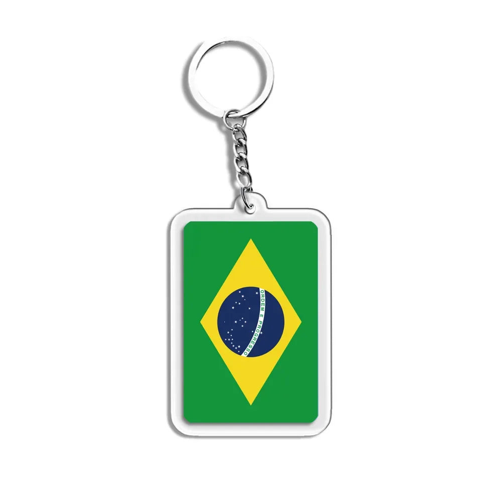National Flag Keychain Serbia Spain Argentina USA Brazil France Portugal Denmark Poland Tunisia Flags Football Keyring Gifts
