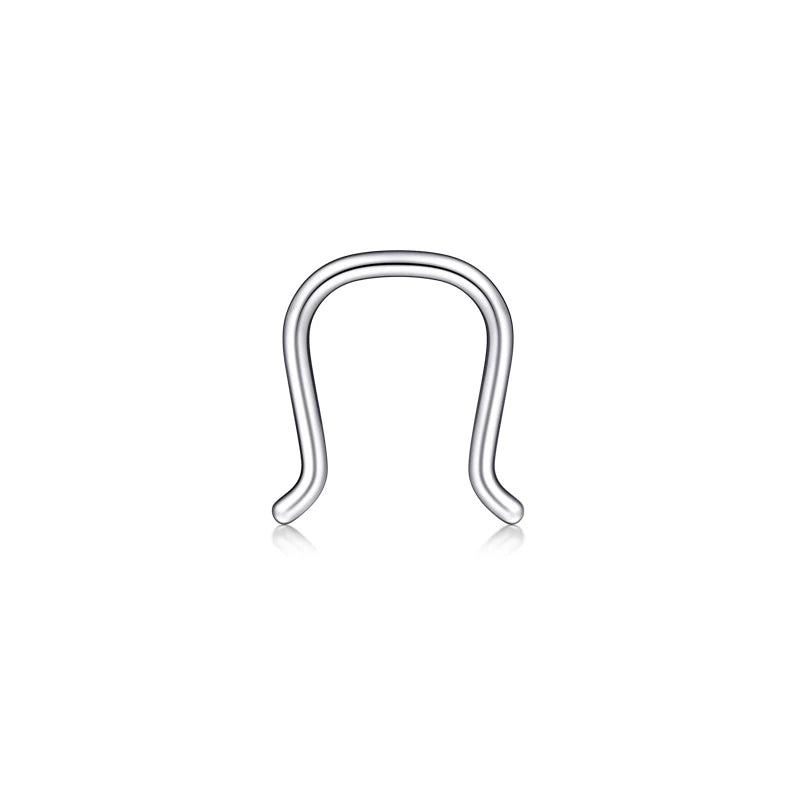 1Pcs Stainless Steel Nose Ring Hoop C Shape Septum Rings Non Piercing Ear Clip Earring Fake Nose RingsWomen Piercing Jewelry