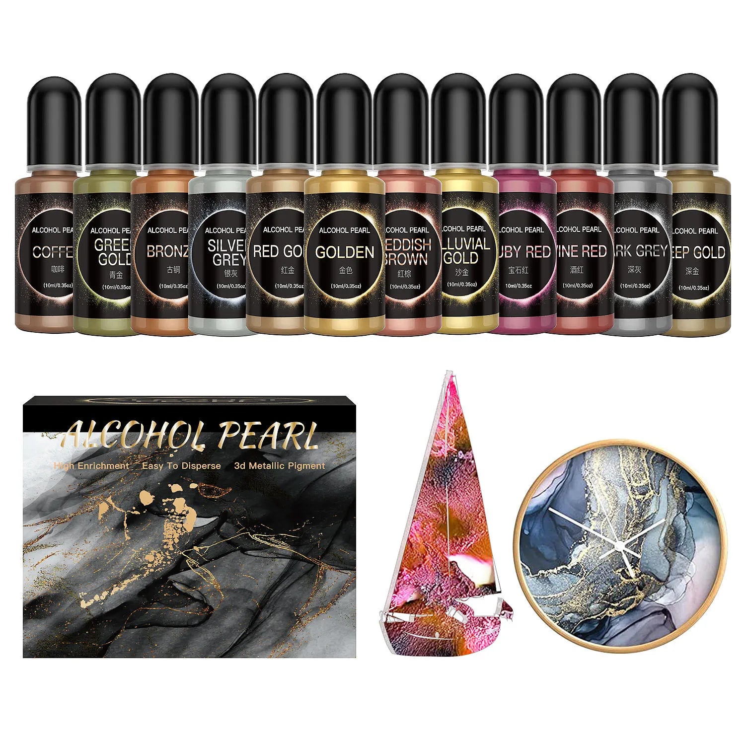 Epoxy Resin Pigment Kits Candle Dye Liquid Colorant DIY UV Epoxy Resin Mold Jewelry Making Candle Soap Making Dye Pigment Sets