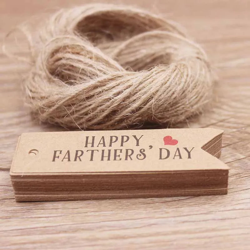 100pcs Kraft Gift Tags with 20m Rope Thank You Paper tags for  Gift New Year Halloween Christmas Label Party Decoration