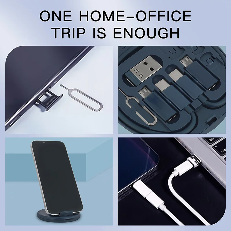 60W Multi USB Charging Adapter Cable Kit, USB C Conversion Kit USB A and Type C to Male Micro/Type C, Phone Data Transfer, Card