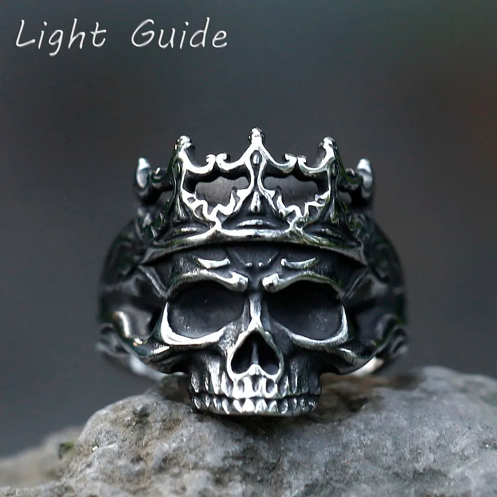 2022 NEW Men's 316L stainless steel rings Vintage Halloween Gothic Calvarium Skull punk ring fashion jewelry free shipping