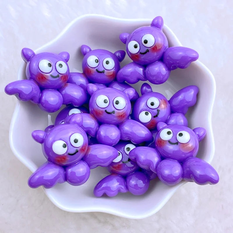 8Pcs New Cute Resin Halloween Animal Series Flat Back Fit Phone Deco Parts Embellishments For Hair Bows Accessories