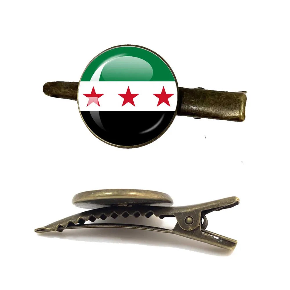 Syria National Flag Glass Cabochon Pendant Keychain Metal Keychain Fashion For Women Men Charm Handmade Car Keyring Jewelry Gift