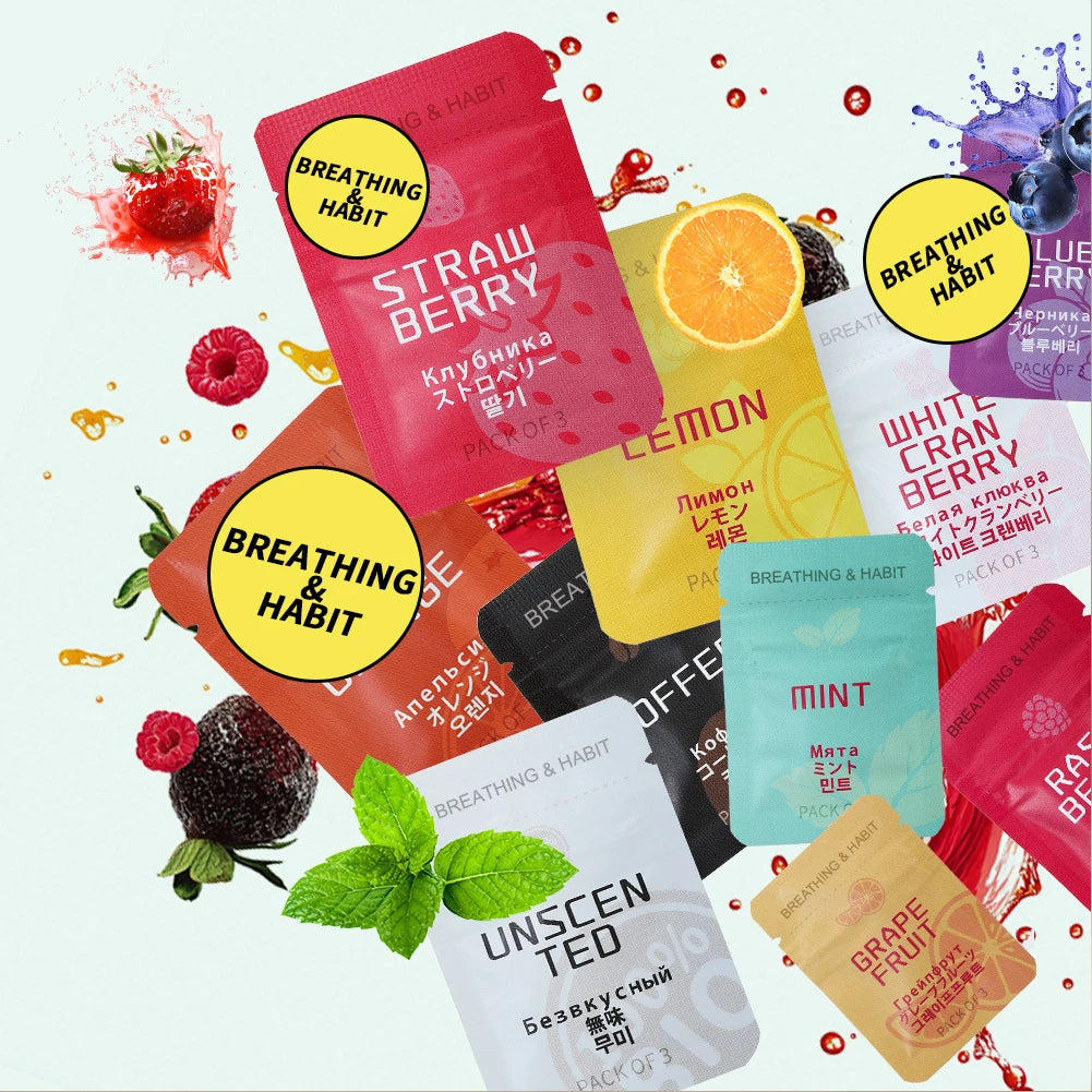 Aromatherapy Cotton Core Quit Smoking Fruit Flavors Decompression Cotton Filter or Stress Anxiety Necklace Breathing Tool