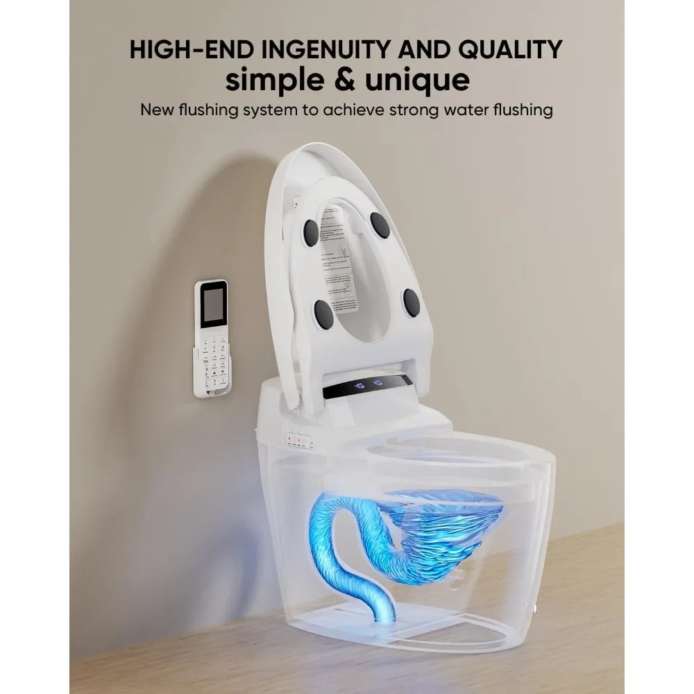 Free Delivery - Smart Toilet,Tankless Toilets with Warm Water Sprayer and Dryer, Foot Sensor Operation,Bidet with Heated Seat