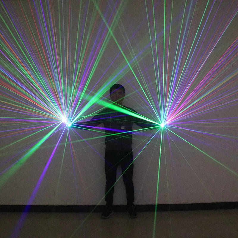 2 in 1 RGB Laser Gloves Include Green Red Blue Laser Flash Finger LED Robot Costume Bar Nightclub DJ Stage Laser Show Props