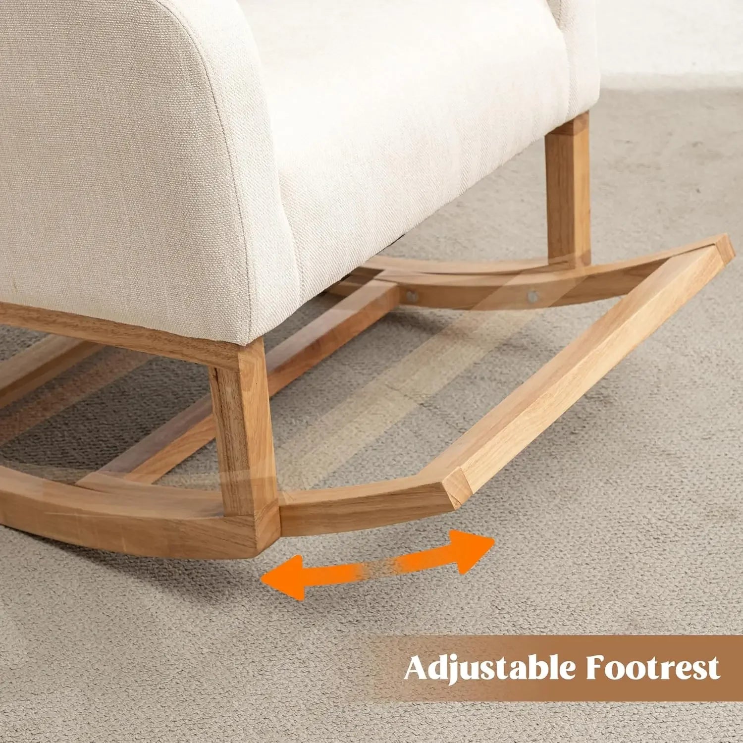 Rocking Chair Nursery, Nursing Rocking Chairs for Mom Nursery, Comfy Wingback Glider Rocking Armchair with Side