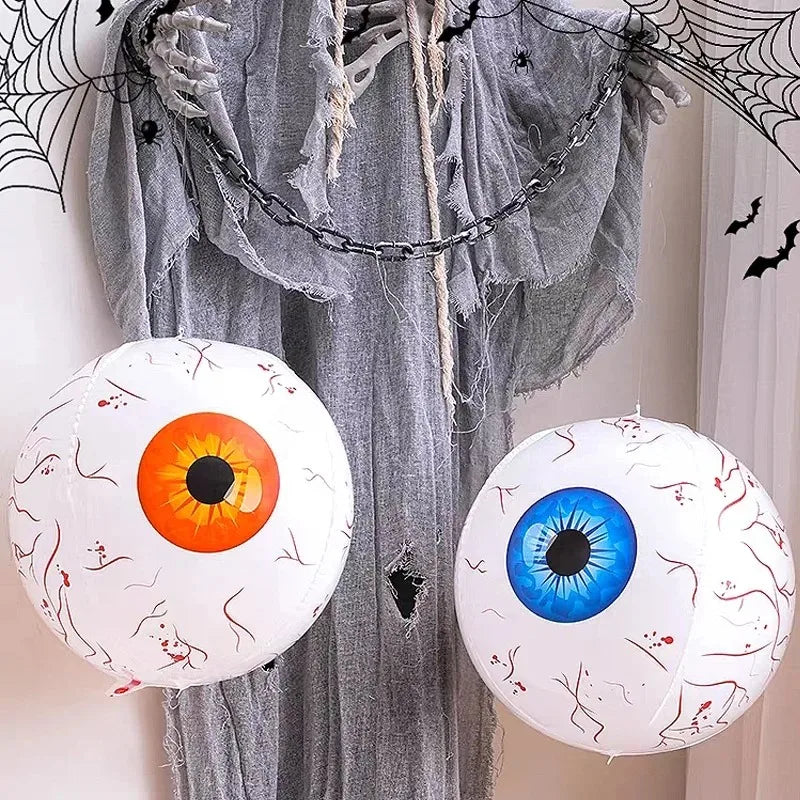 4D Halloween Eyeball Balloons Scary Bloodshot Eyeballs Foil Inflatable Balloon for Home Garden Halloween Party Decoration Props