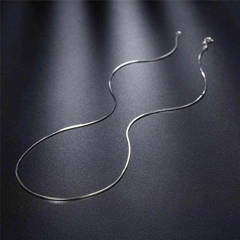 925 Sterling Silver Chain Fashion Sliver Necklace High Quality Snake Chain For Men And Women