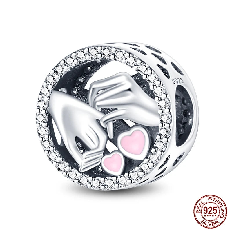 925 Sterling Silver Romantic Heart Series Charms Beads Fit Qikaola 925 Original Bracelet DIY Mother's Day Jewelry Gifts