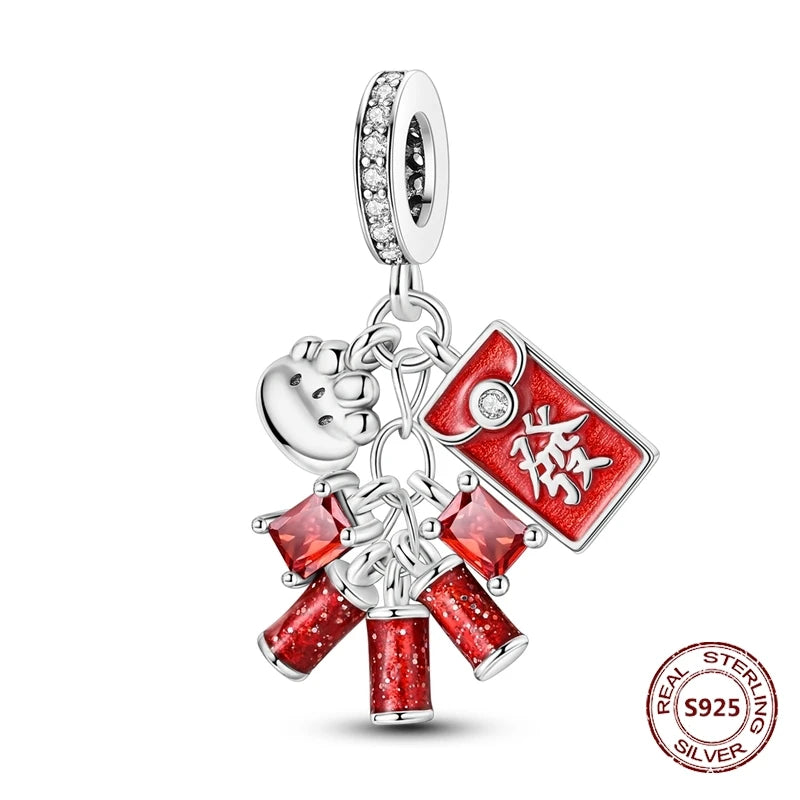 925 Sterling Silver Strawberry Turtle Owl Charm Beads Suitable For Original Bracelet Women DIY Jewelry Making Birthday Gifts