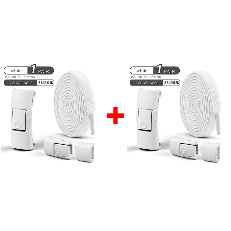 8mm No Tie Shoe Laces Press Lock Shoelaces Without Ties Elastic Laces Sneaker Kids Adult Widened Flat Shoelace for Shoes