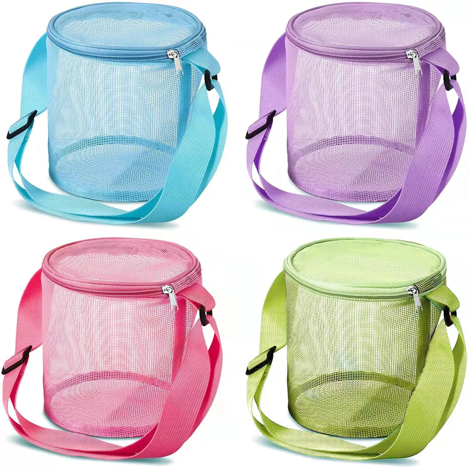 Net Yarn Shell Storage Bag Beach Three-dimensional Circle Dredging Bucket Toys Finishing Collection Bag