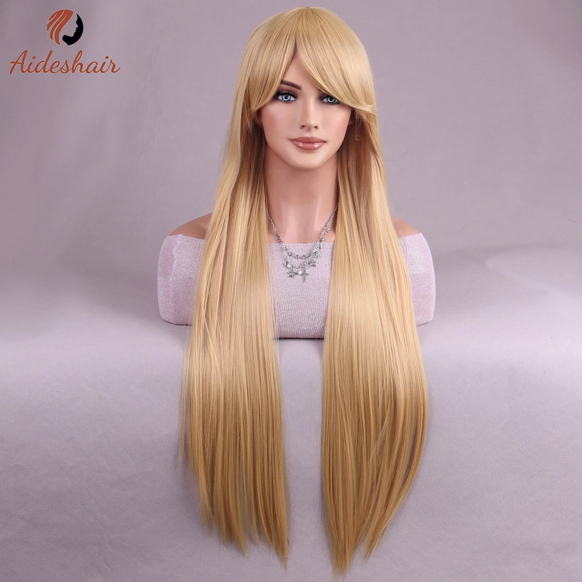 Halloween wine-red European and American long straight wig for women heat-resistant fiber synthetic wig for daily Cosplay