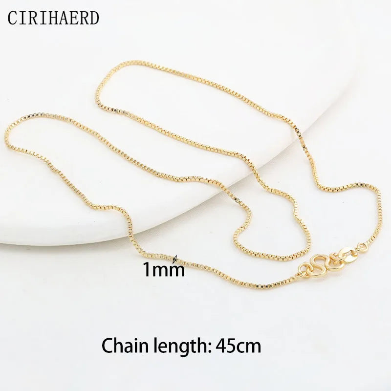 Women's Necklace Chain 14K Gold Plated Fashion Pendant Connecting Chains For DIY Jewelry Making Supplies Length Adjustable Chain