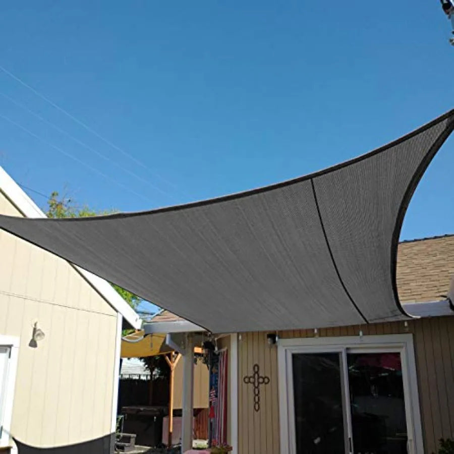 10' X 30' Dark Grey Rectangle Sun Shade Sail 185GSM Shade Sail Canopy 95 UV Block Sun Shade for Outdoor Patio Garden Backyard W