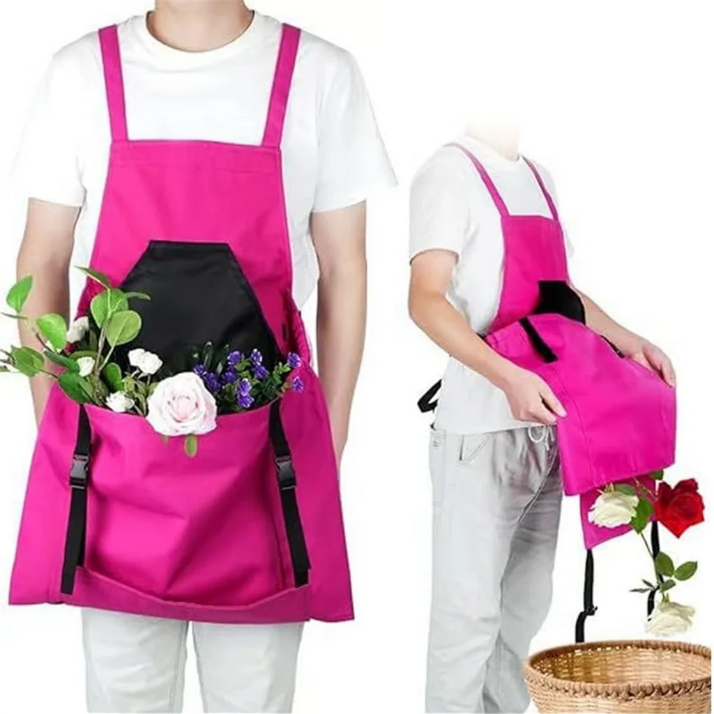 ABTX Versatile Gardening Apron with Waterproof Chest Pocket and Quick Release Harvest Pouch Green