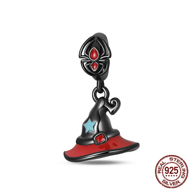 2025 Hot Sale Halloween Charms Bead 925 Sterling Silver Luminous Pumpkin Ghost Dangle Fit Bangle Bracelet Necklace DIY Jewelry