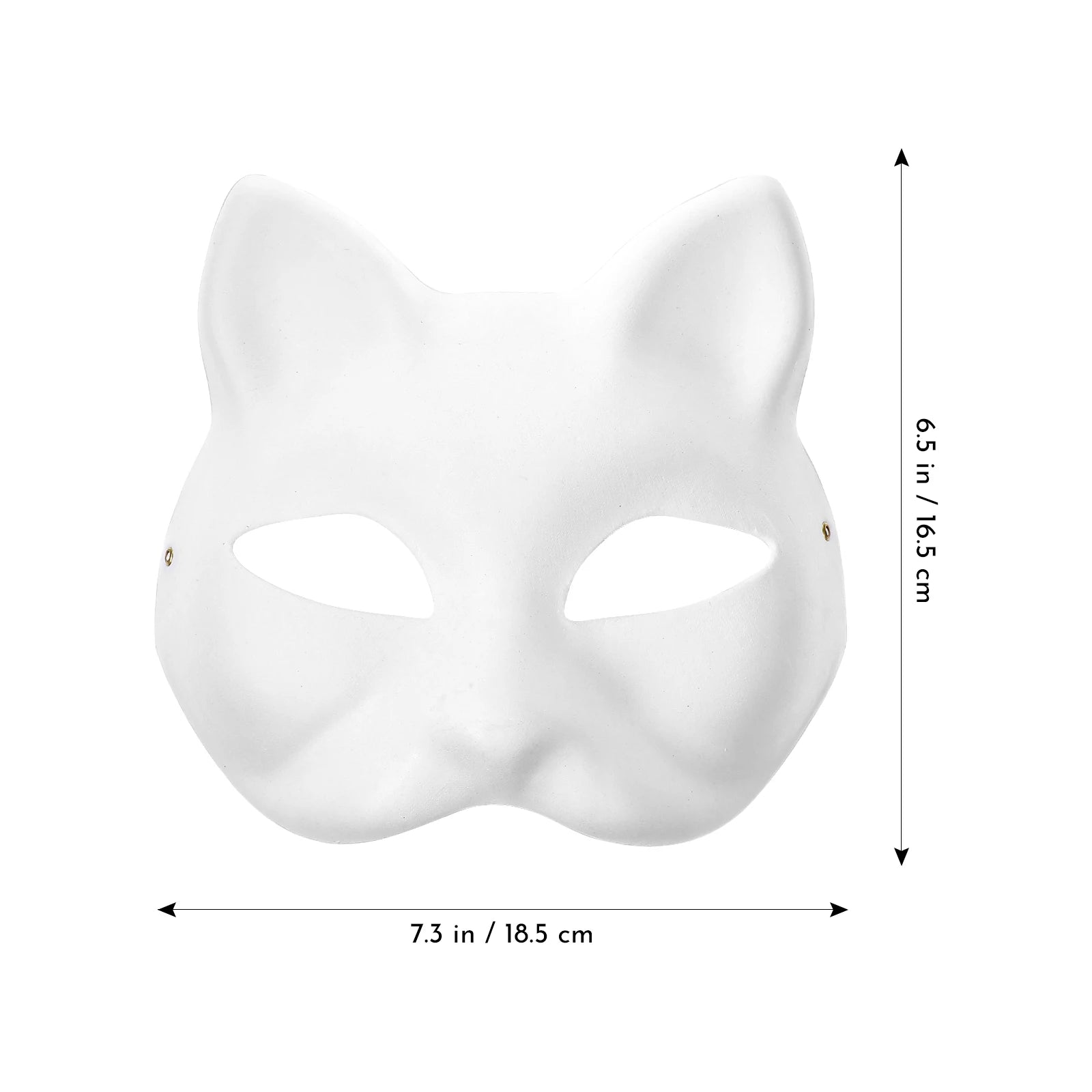 Blank Cat Cosplay Masks Embryo Plasma Cat Mask Paintable Halloween Mask White Half Face Mask Role-Playing Anime Party Costume