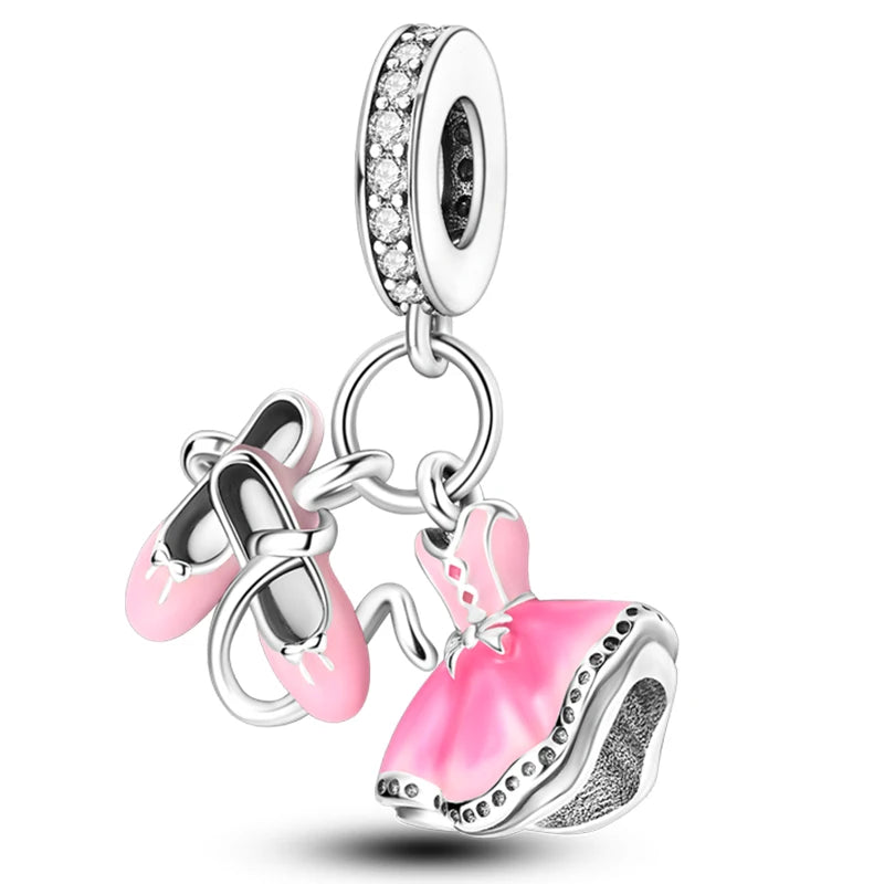 Hot Sale Charms Beads 925 Sterling Silver Pink Perfume Bottle Letter Luminous Firefly Tarot Card Beads Fit DIY Bracelets Jewelry